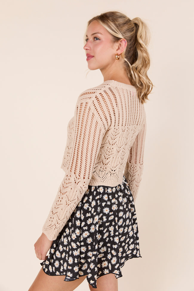 Jenn Natural Open Knit Sweater SALE