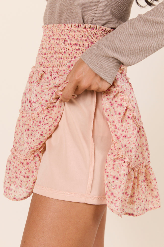 Through the Garden Orange Red Floral Skort