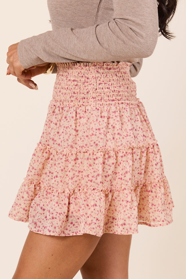 Through the Garden Orange Red Floral Skort