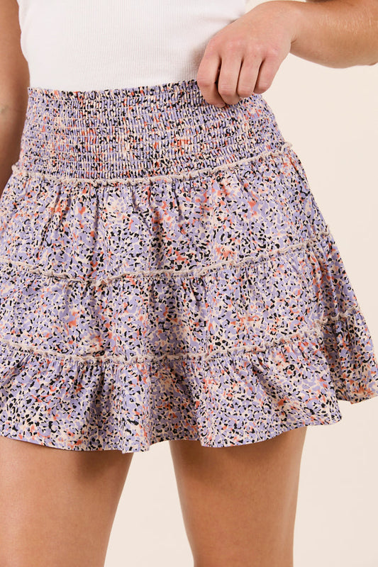 Through the Garden Lavender Print Skort