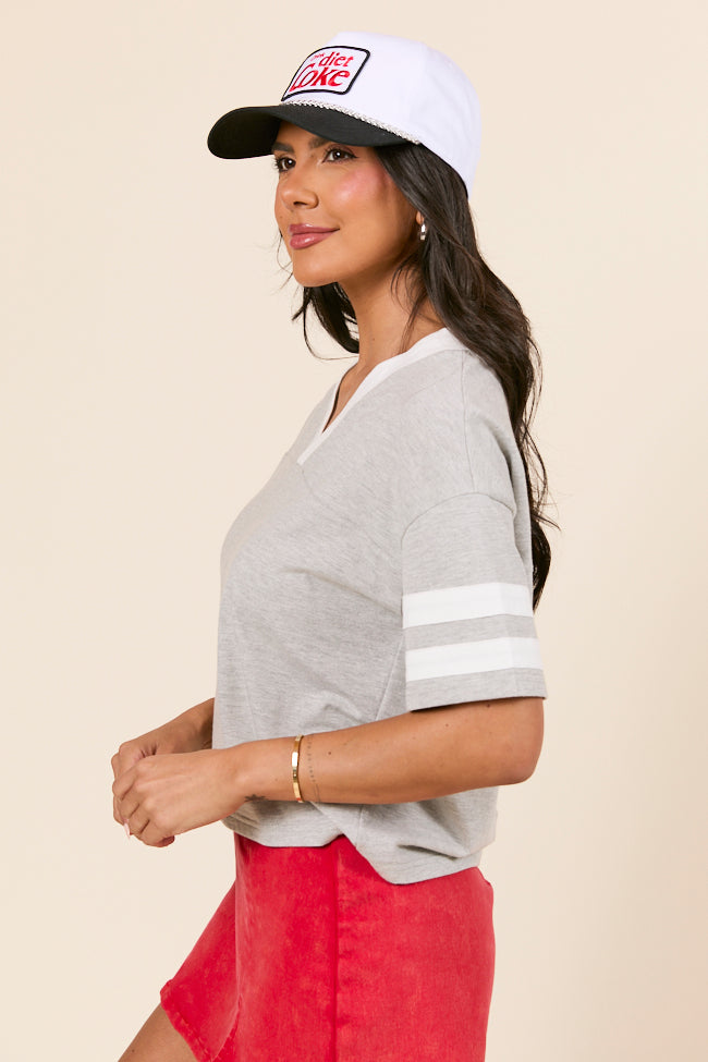 Benson Short Sleeve Heather Grey Varsity Tee FINAL SALE