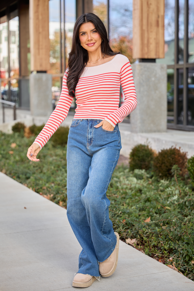 Emma Rose Long Sleeve Striped Sweater
