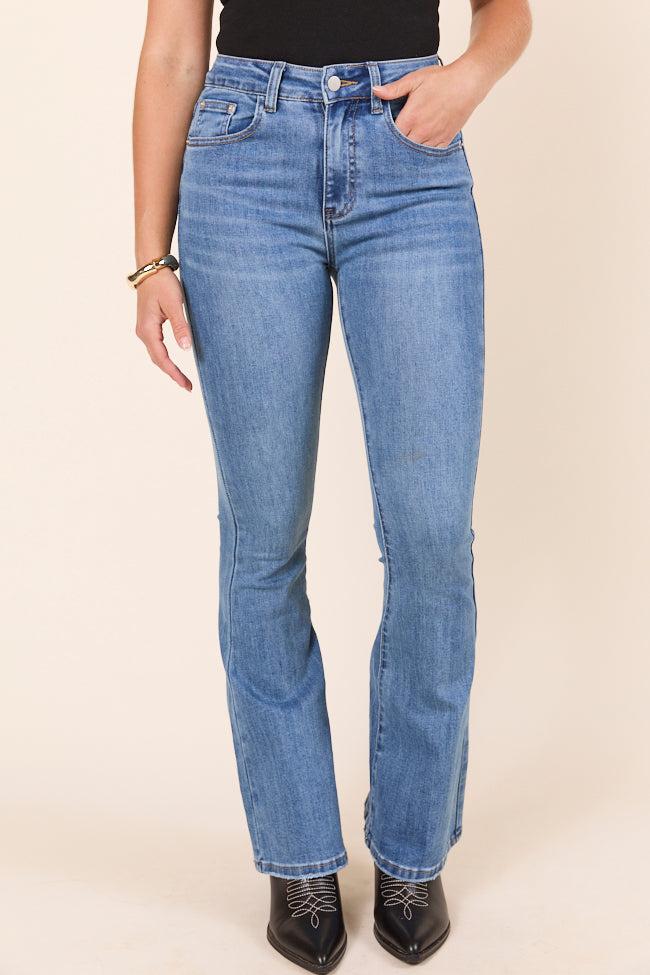 My Favorite Medium Wash Flare Leg Jeans