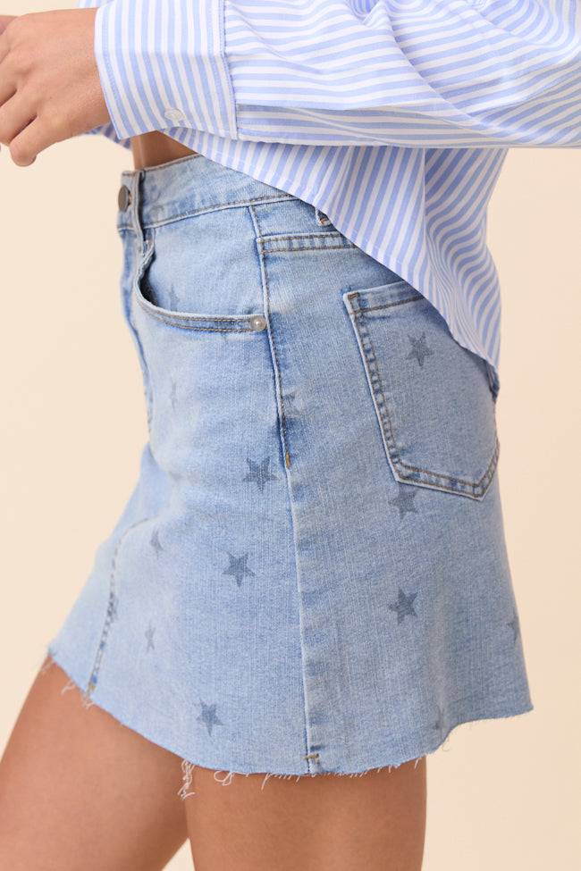 Katherine Star Print Denim Mini Skirt FINAL SALE