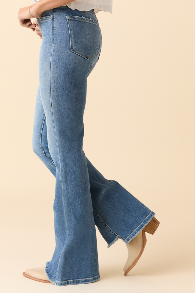 Sierra High Rise Slant Hem Flare Jeans FINAL SALE