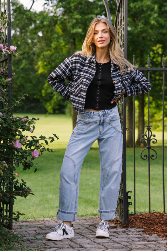 River Light Wash Barrel Leg Jeans