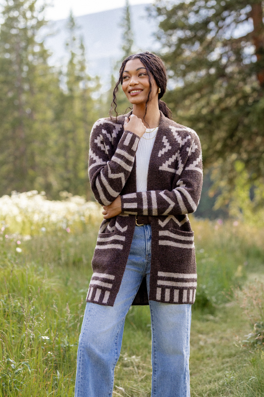 Phoenix Brown Southwestern Long Cardigan SALE