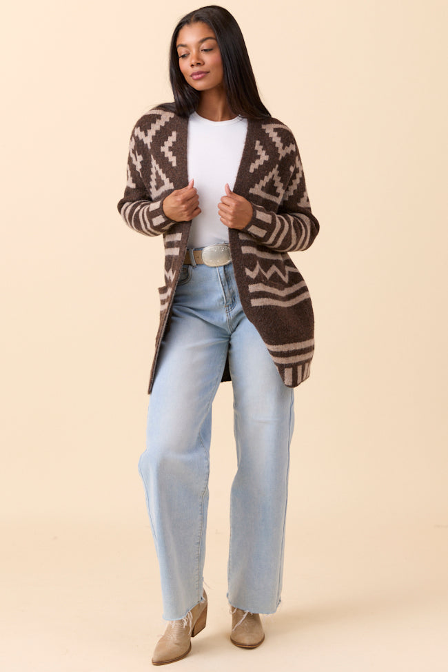 Phoenix Brown Southwestern Long Cardigan SALE
