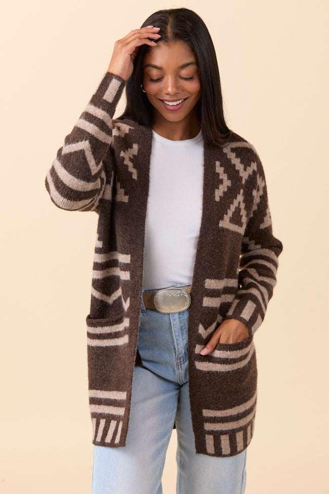 Phoenix Brown Southwestern Long Cardigan SALE