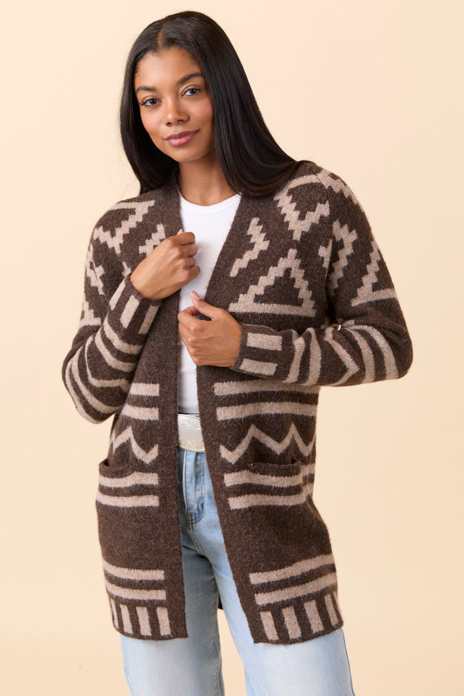 Phoenix Brown Southwestern Long Cardigan SALE