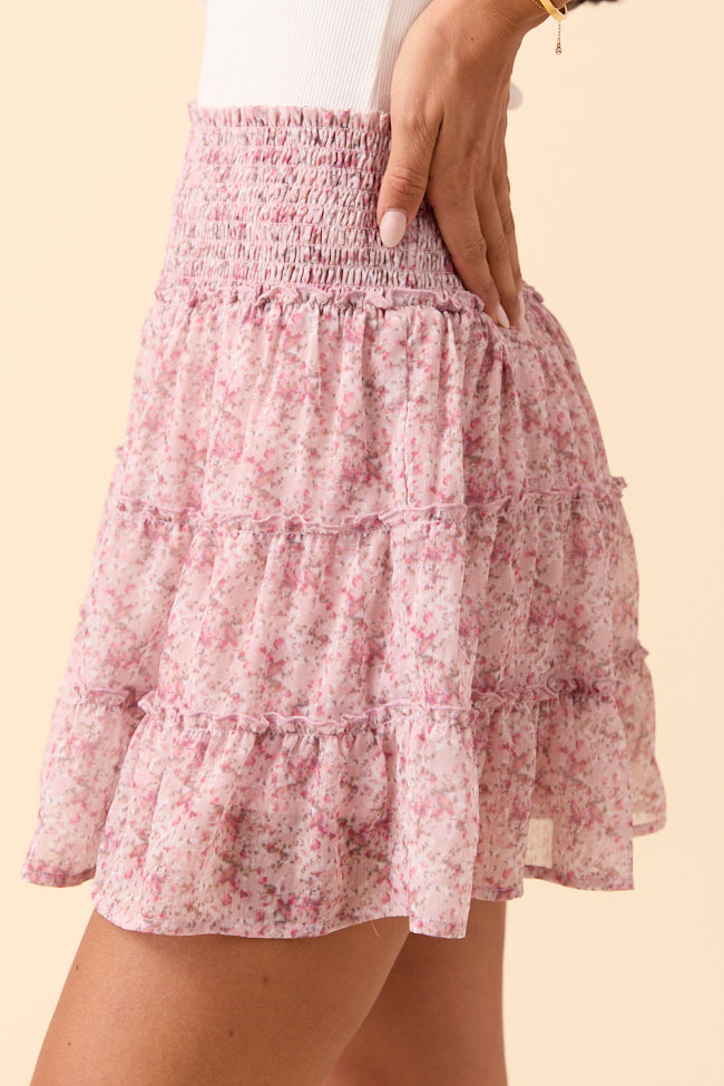 Through the Garden Light Pink Flower Print Skort FINAL SALE
