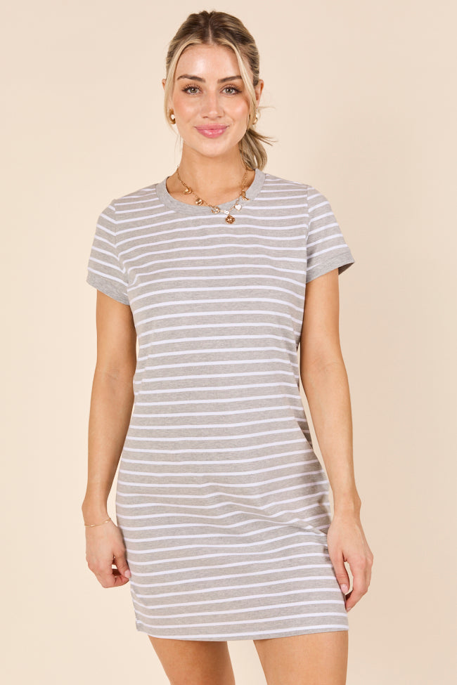 Abby Varsity Striped Grey Knit Dress FINAL SALE