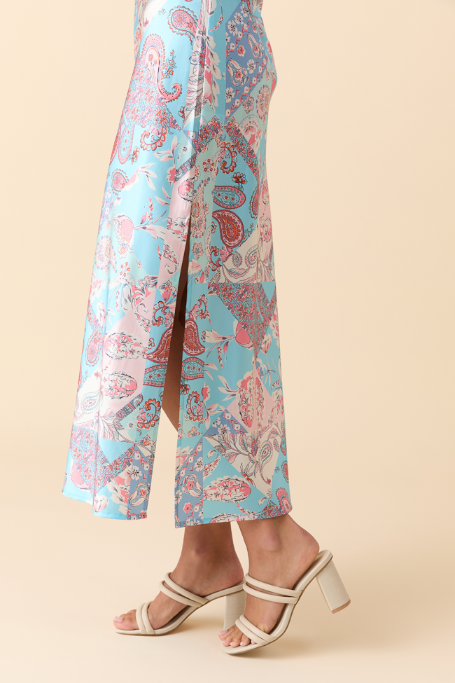 Robin Blue Multi Patchwork Slip Dress FINAL SALE