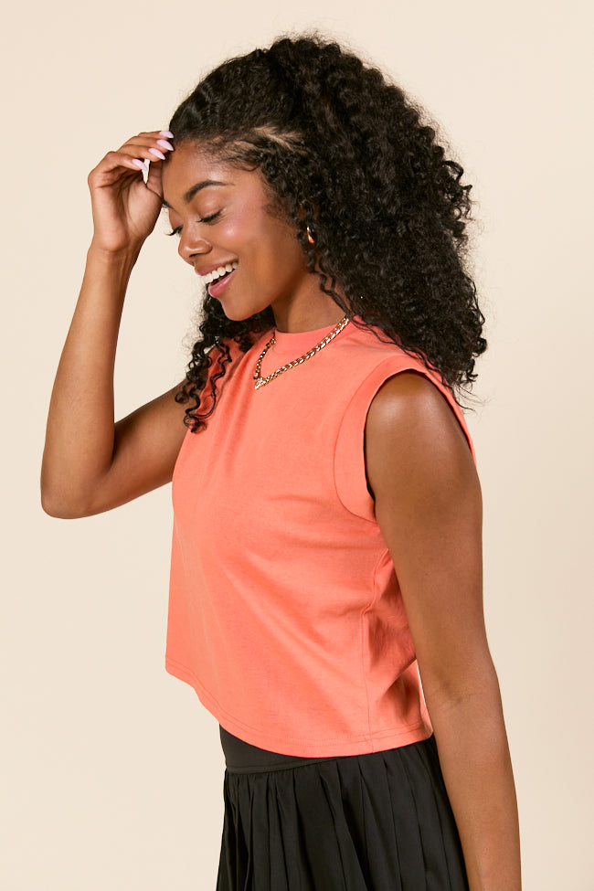 Lilly Coral Sleeveless Knit Top FINAL SALE