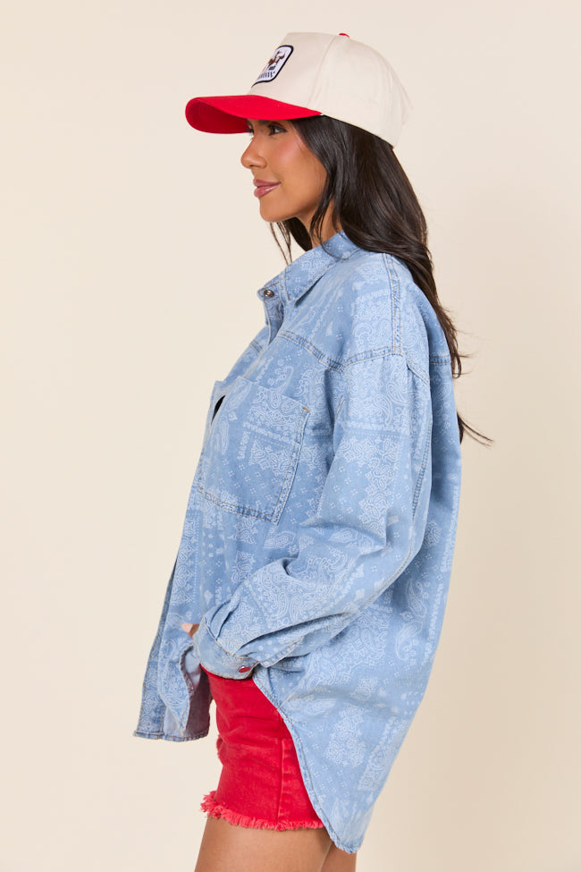 Born To Shine Bandana Chambray Shirt FINAL SALE