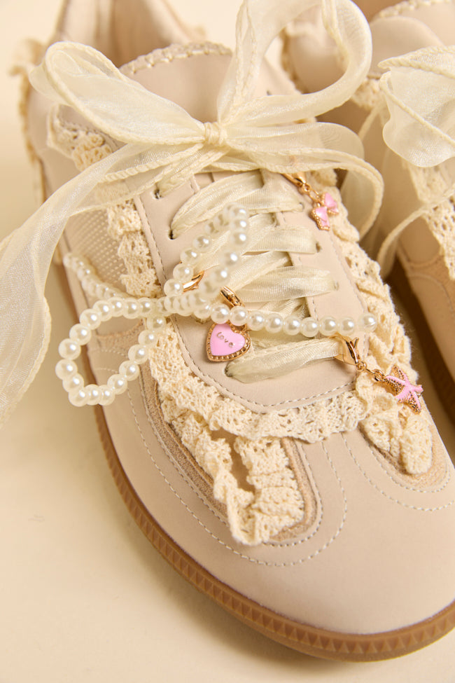 April Cream Shoe Charm Sneakers