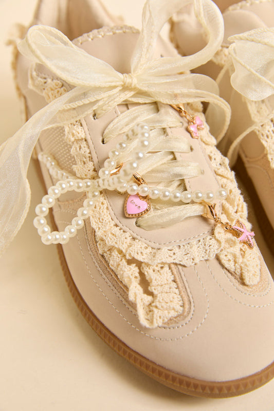 April Cream Shoe Charm Sneakers
