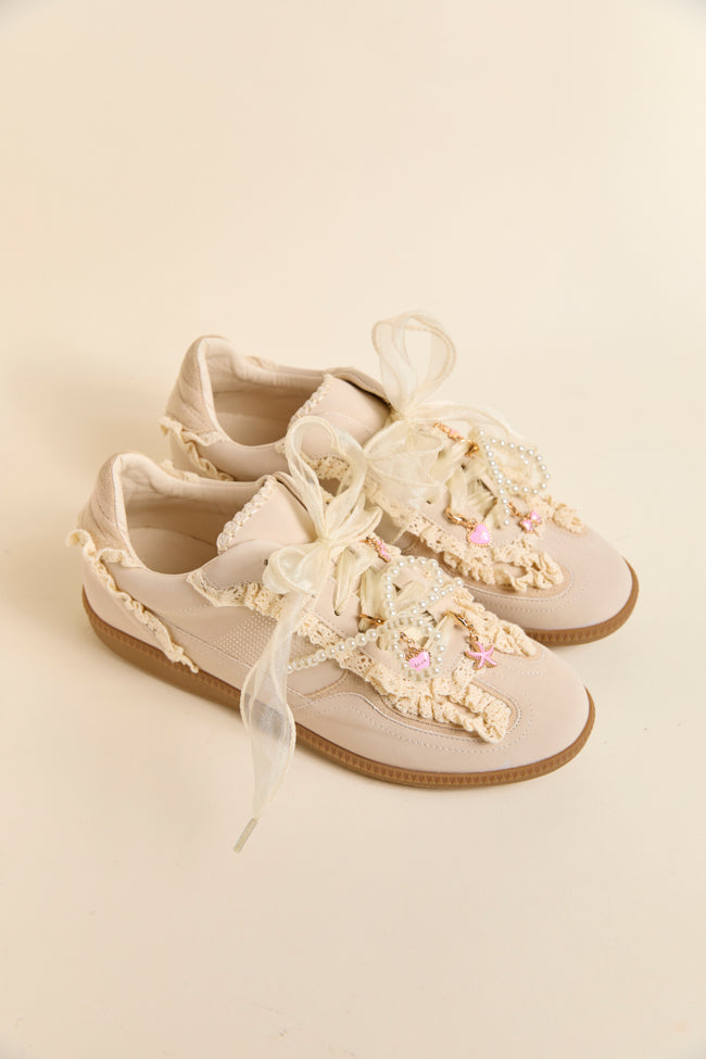 April Cream Shoe Charm Sneakers