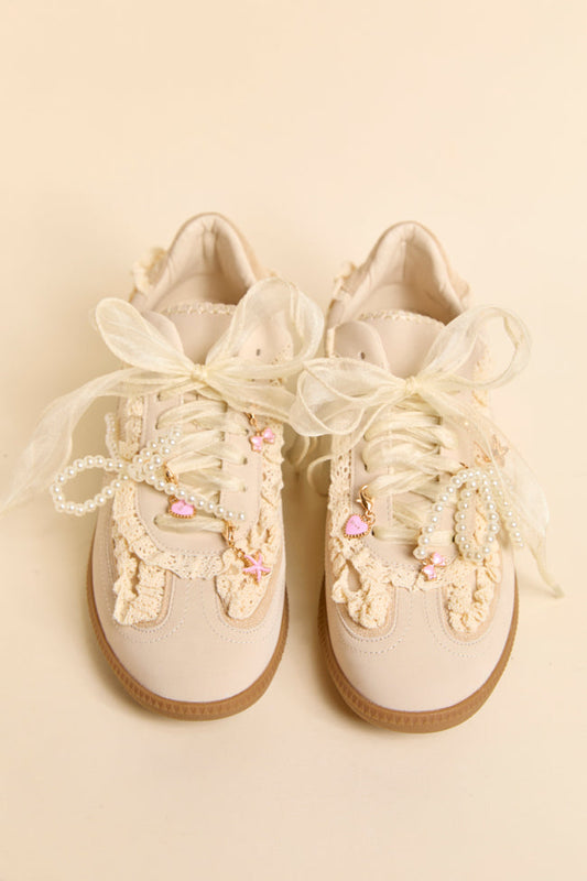 April Cream Shoe Charm Sneakers
