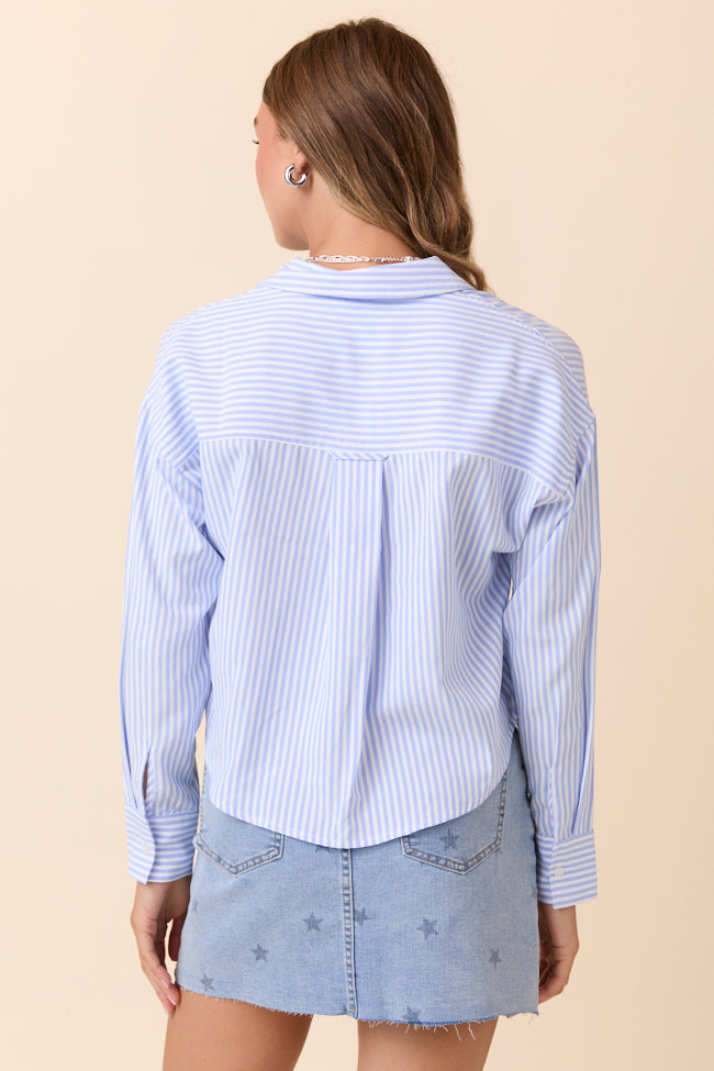 Juliana Cropped Blue Striped Shirt FINAL SALE