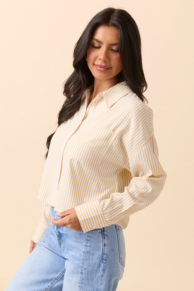 Juliana Cropped Yellow Striped Shirt FINAL SALE