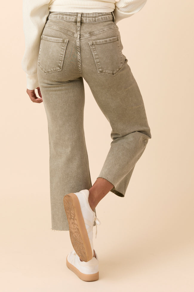 Malia Martini Green High Rise Wide Leg Jeans