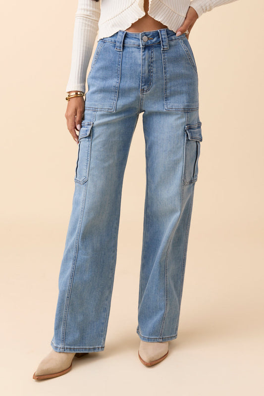 Annika Medium Wash Utility Jeans FINAL SALE