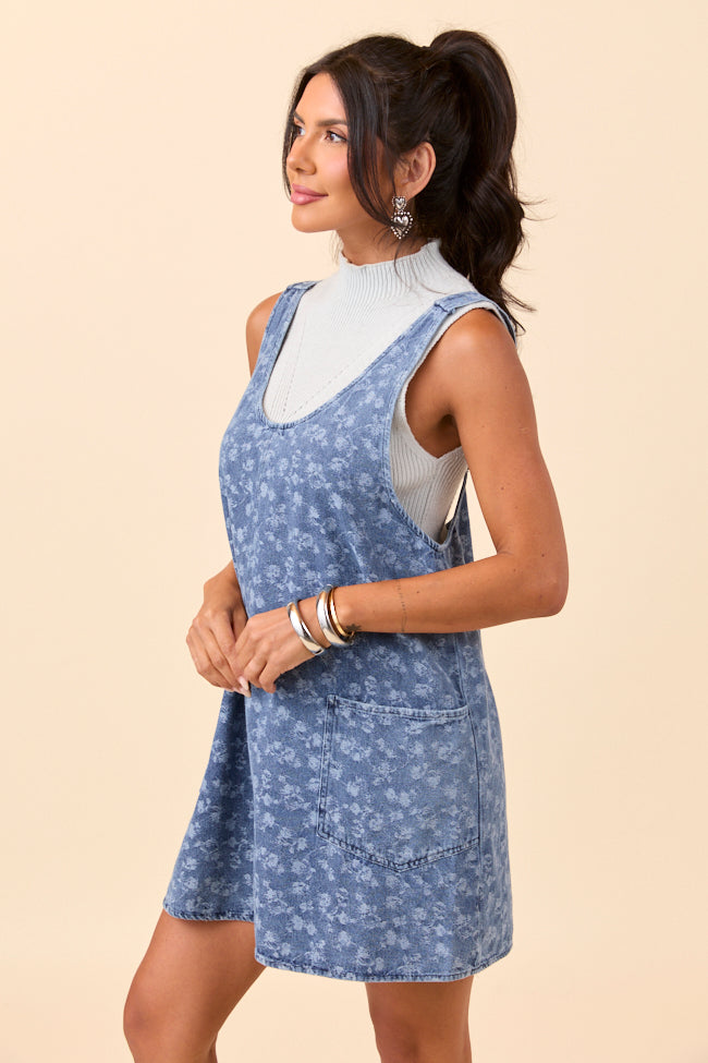 Hazel Floral Denim Mini Dress