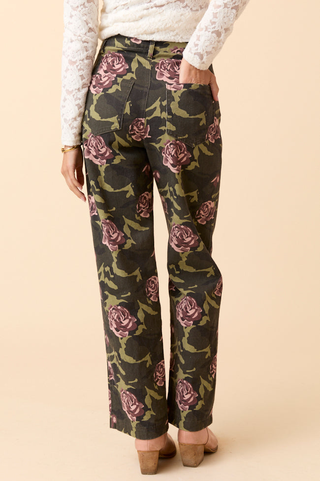 Gabbie Floral Camo Wide Leg Jeans