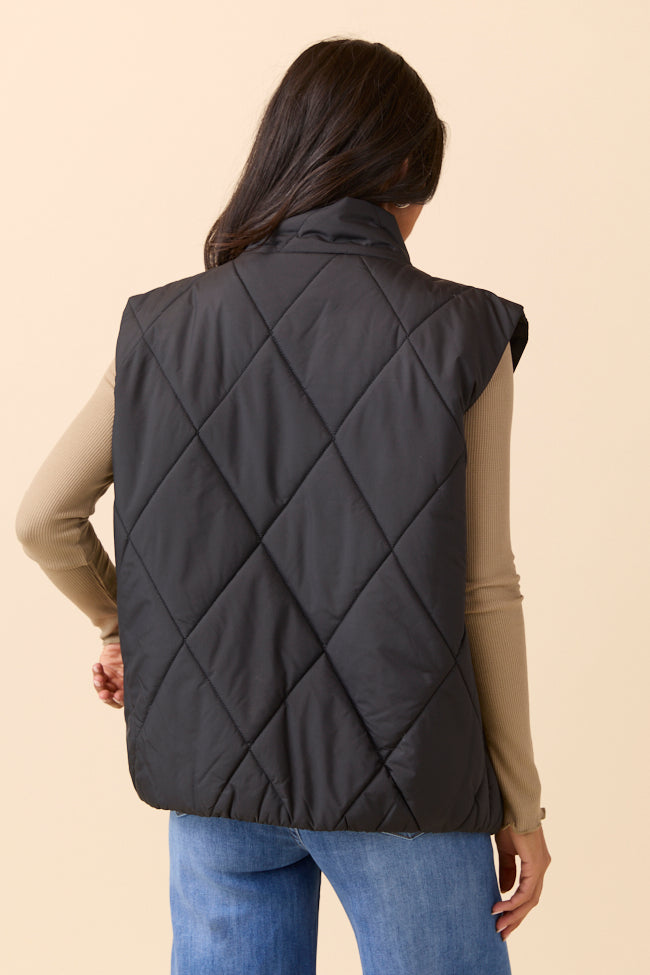 Dora Black Quilted Puffer Vest SALE