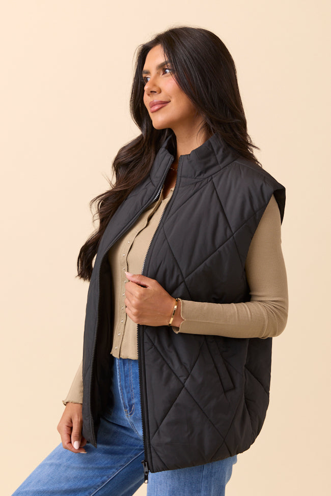 Dora Black Quilted Puffer Vest SALE
