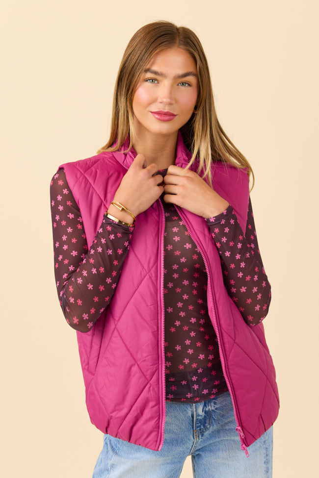 Dora Berry Quilted Puffer Vest SALE