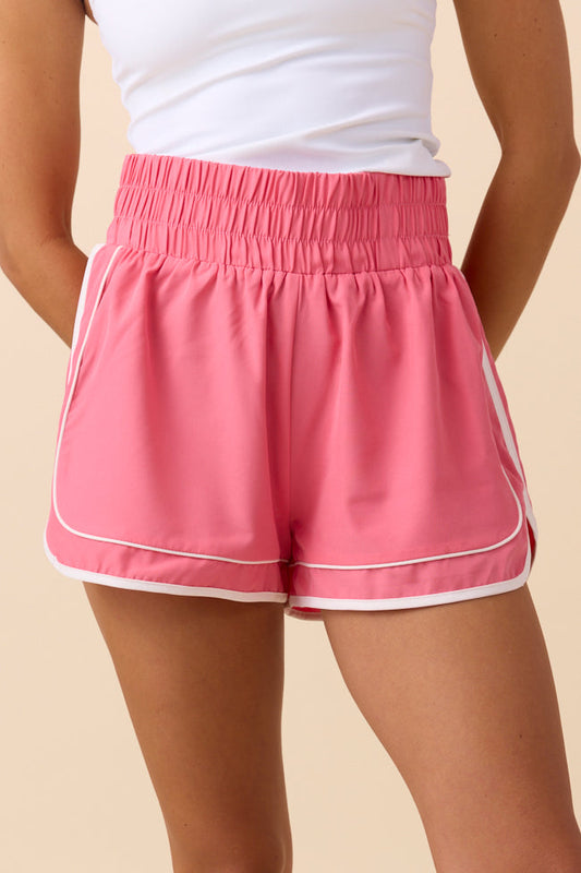 Kyra Pink Contrast Trim Shorts FINAL SALE