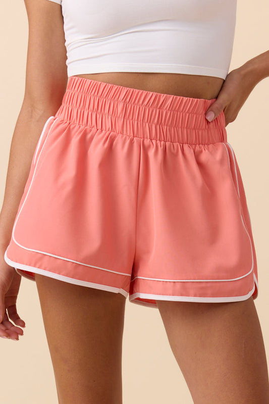 Kyra Coral Contrast Trim Shorts FINAL SALE