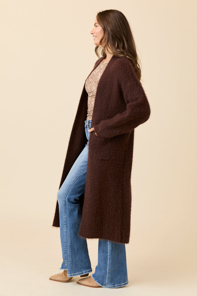 Laken Solid Brown Sweater Coat SALE