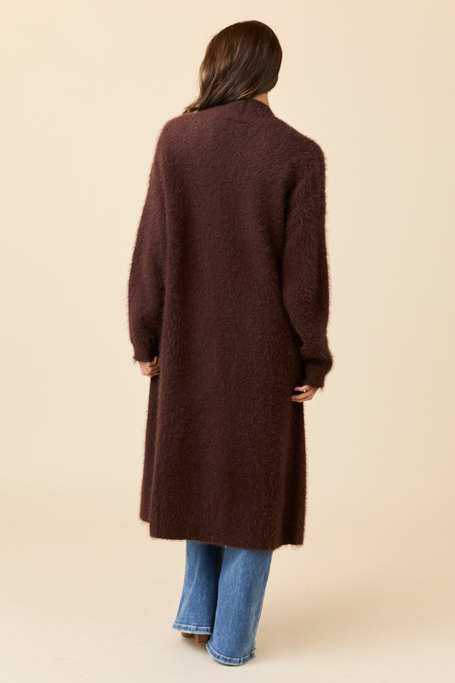 Laken Solid Brown Sweater Coat SALE