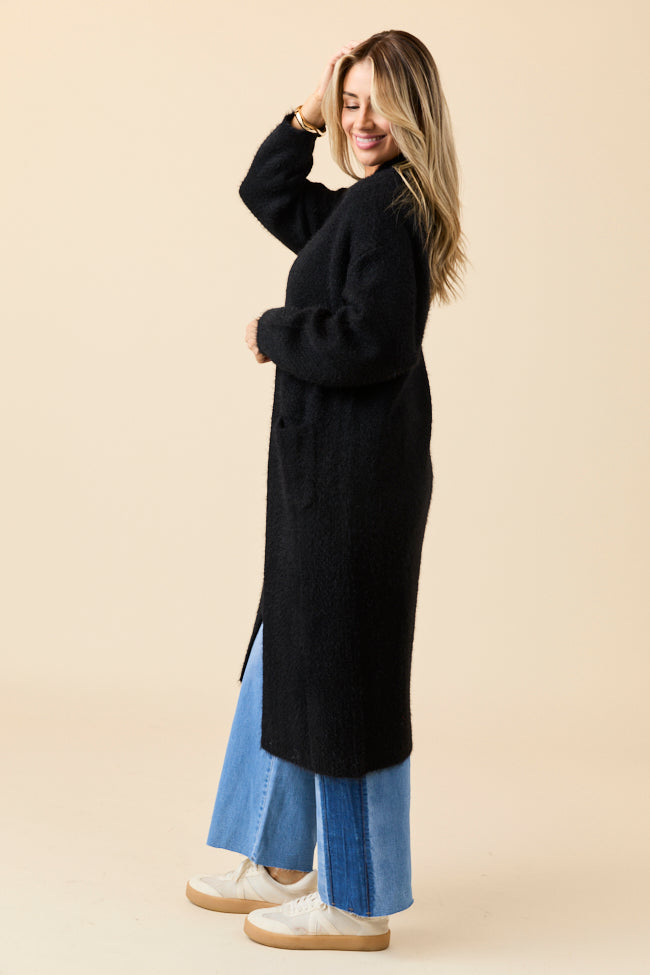 Laken Solid Black Sweater Coat SALE