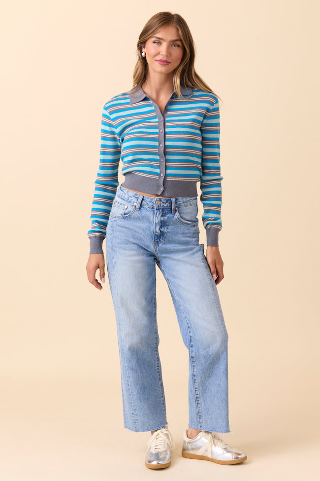 Natasha Blue Stripe Cardigan SALE