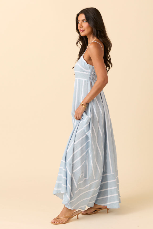 Come Sail Away Blue Striped Maxi Dress FINAL SALE