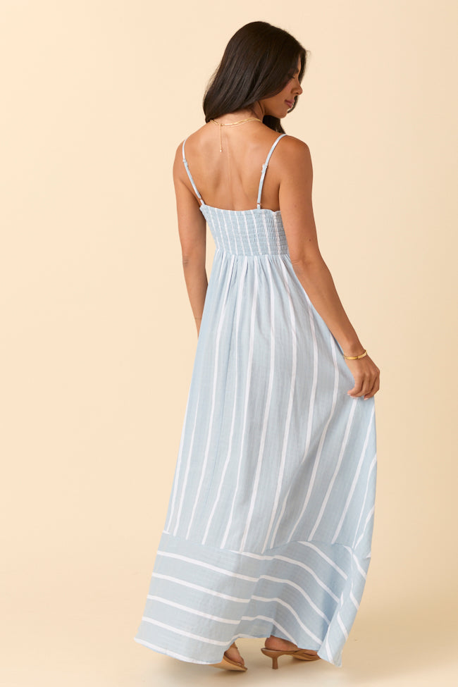 Come Sail Away Blue Striped Maxi Dress FINAL SALE