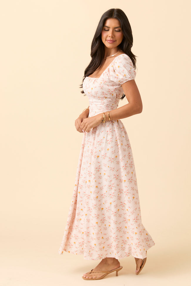 Gabriella Yellow Floral Drop Waist Maxi Dress FINAL SALE