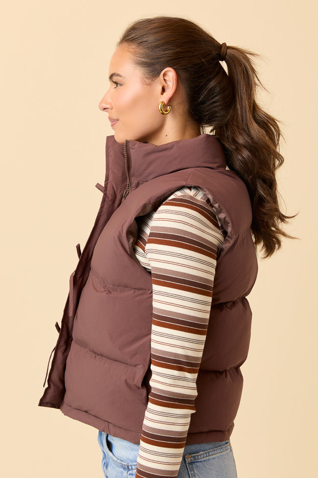 Liberty Brown Bow Puffer Vest SALE