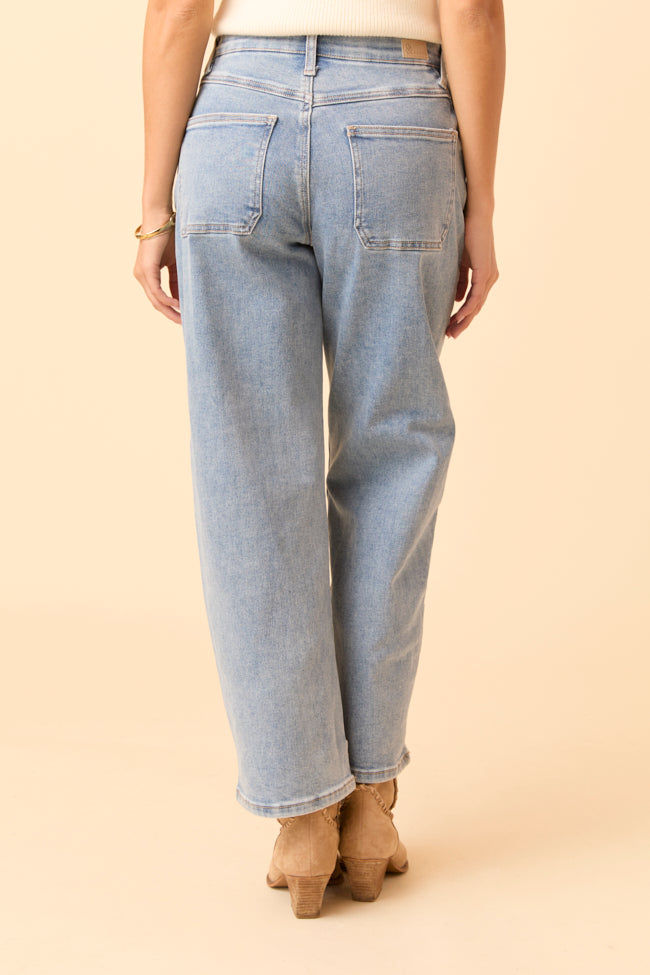 Camilla Medium Wash Seamed Barrel Jeans