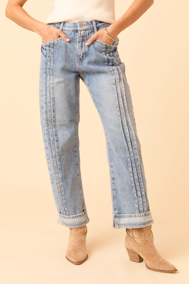 Camilla Medium Wash Seamed Barrel Jeans