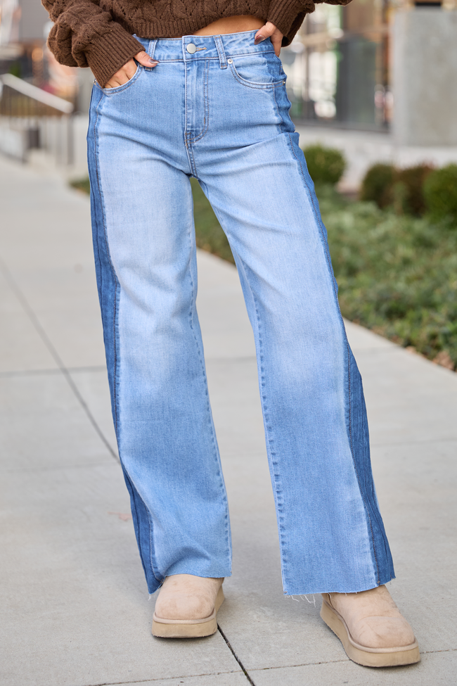 Kayse Side Stripe Wide Leg Jeans