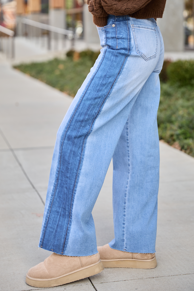 Kayse Side Stripe Wide Leg Jeans