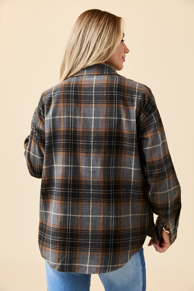 Nash Black Flannel Button Down Top