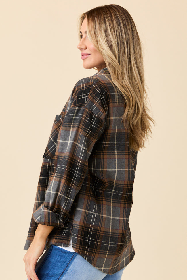 Nash Black Flannel Button Down Top