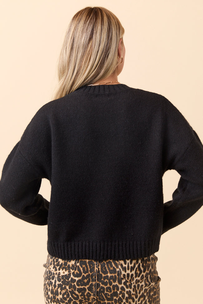 Dena Solid Black Crewneck Sweater SALE