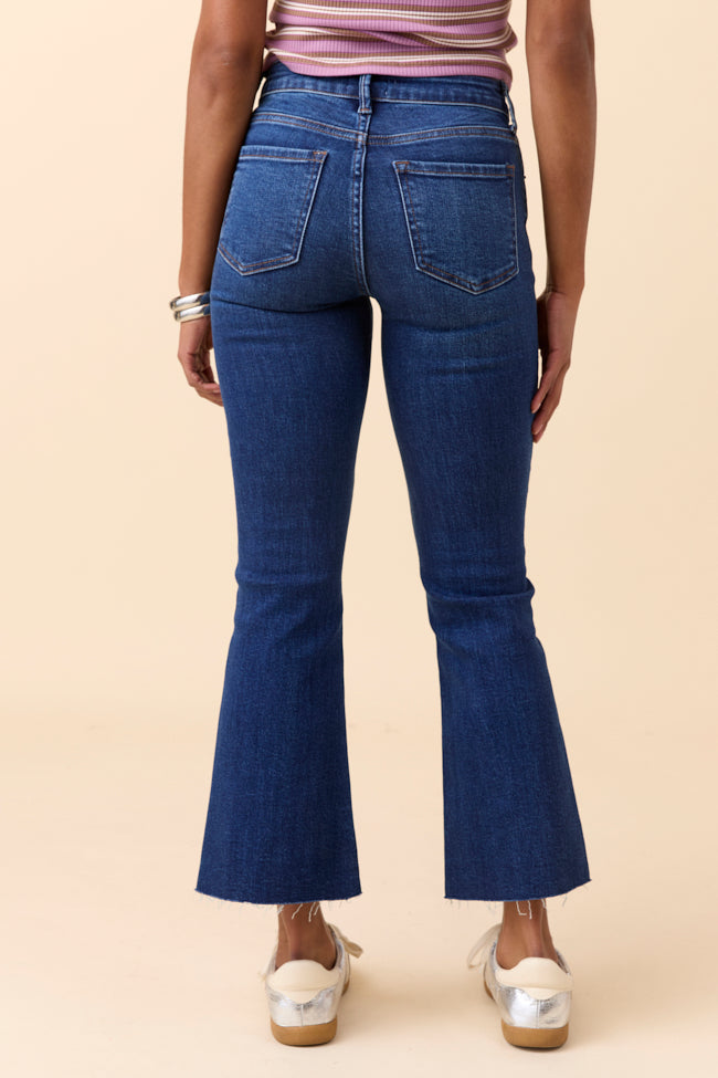 Michaela Dark Wash Crop Flare Jeans